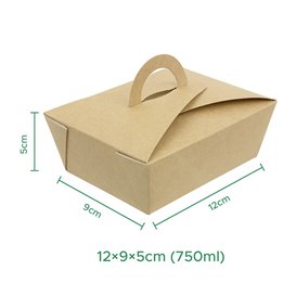 Caixa TakeAway com alça Kraft 12x9x5cm (25 Uds)