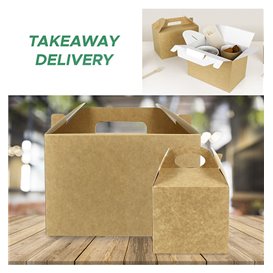 Caixa para Menu Kraft 225x145x150mm (25 Uds)
