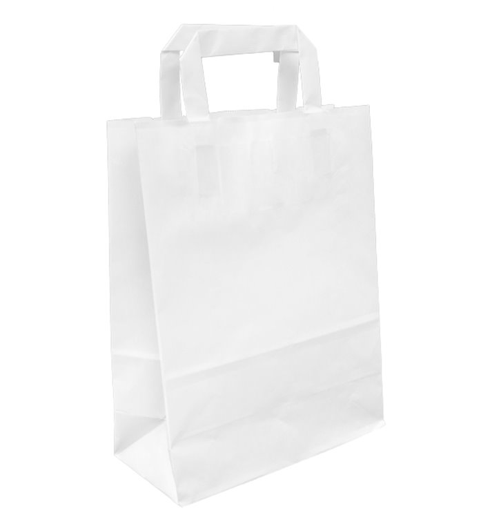 Saco Papel Kraft Branco Asas 100g/m² 22+11x27cm (25 Uds) Saco Papel Kraft Branco Asas 100g/m² 22+11x27cm (25 Uds)