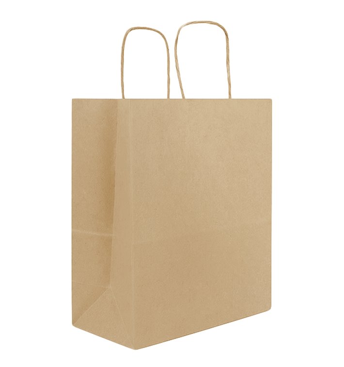 Sacos de Papel Kraft de Alça plana 80g/m² 22+10x28cm (50 Uds) Sacos de Papel Kraft de Alça plana 80g/m² 22+10x28cm (50 Uds)