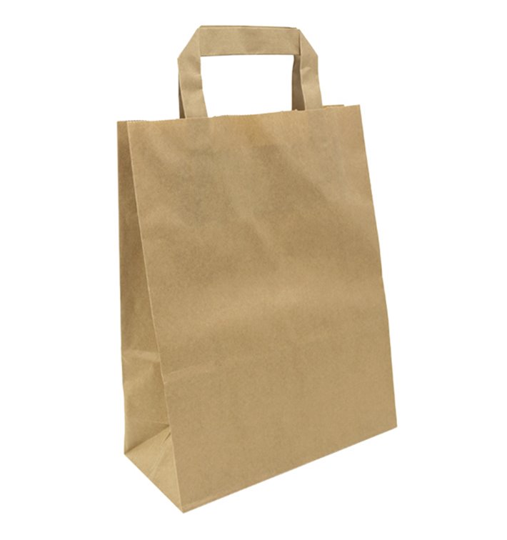 Sacos de Papel Kraft de Alça plana 80g/m² 22+10x28cm (50 Uds) Sacos de Papel Kraft de Alça plana 80g/m² 22+10x28cm (50 Uds)