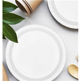 Prato de Cartão Redondo Anti-Gordura Branco Ø18cm 220g/m² (50 Uds)