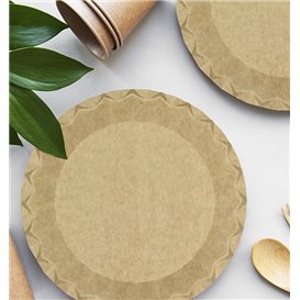 Prato de Cartão Kraft "Flower" Ø18cm 225g/m² (50 Uds)