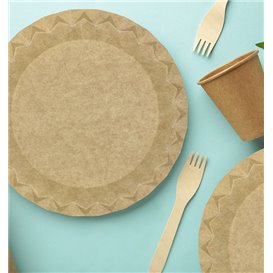 Prato de Cartão Kraft "Flower" Ø29cm 245g/m² (50 Uds)