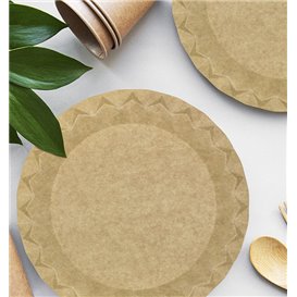 Prato de Cartão Kraft "Flower" Ø29cm 245g/m² (50 Uds)