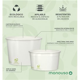 Taça de Cartão Ecologica para Gelados 310ml (50 Uds)