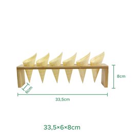 Suporte de Bambu com Cones 33,5x6x8cm (1 Ud)