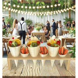 Suporte de Bambu com Cones 33,5x6x8cm (1 Ud)