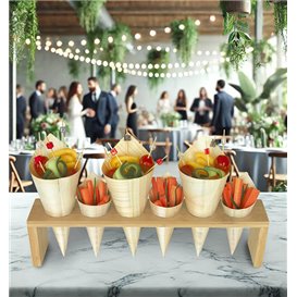 Suporte de Bambu com Cones 33,5x6x8cm (1 Ud)