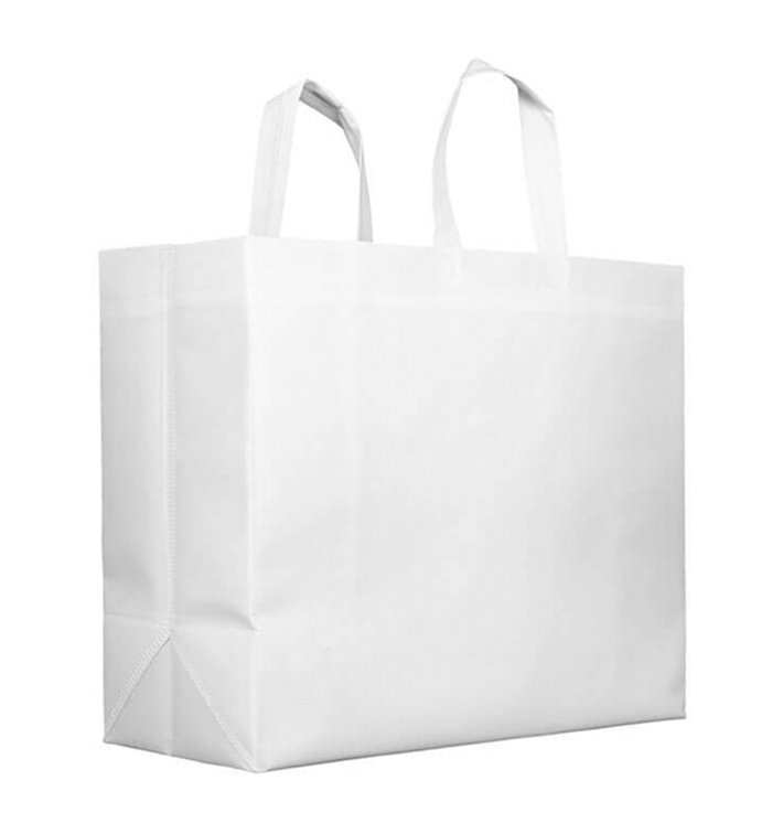 Saco Grande Não Tecido PREMIUM Branco 45+20x40cm (100 Uds) Saco Grande Não Tecido PREMIUM Branco 45+20x40cm (100 Uds)