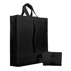 Saco Não Tecido PREMIUM Dobrável Preto 40+15x40cm (25 Uds)