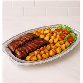 Bandeja Oval de Aluminio 2150 ml (10 Unidades)