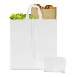 Saco Não Tecido PREMIUM Dobrável Branco 40+15x40cm (25 Uds)