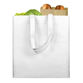 Saco Não Tecido com Asas Longas Branco 38x42cm (25 Uds)
