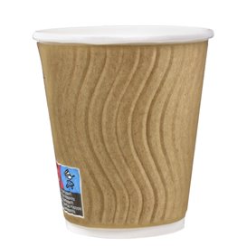 Copo de Cartão 9Oz/210 ml Rizado en Kraft  Ø8cm (25 Uds)