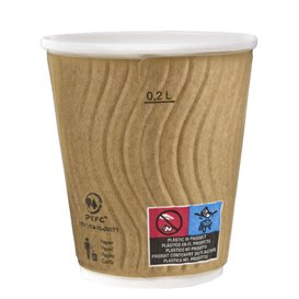 Copo de Cartão 9Oz/210 ml Rizado en Kraft  Ø8cm (25 Uds)