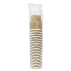Copo de Cartão 9Oz/210 ml Rizado en Kraft  Ø8cm (25 Uds)