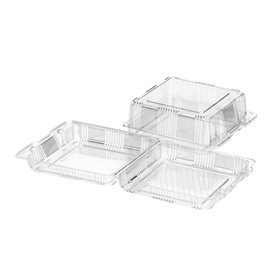 Embalagem Tampa Bisagra PET Pasteleria 24x10x8cm (220 Uds)
