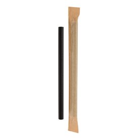Palhinha Direita Papel Natural Embalada Kraft Ø8mm 14cm (100 Uds)