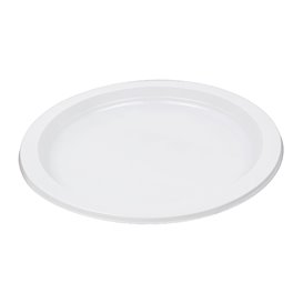 Prato Reutilizável PS Raso Branco 22cm (50 Uds)