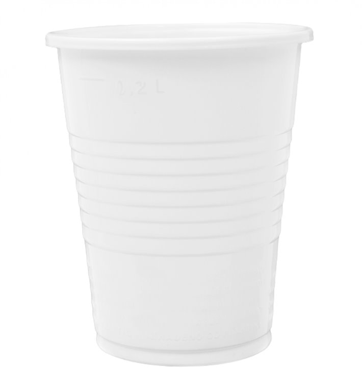 Copo de Plástico PP Reutilizável Branco 240ml (2.000 Uds) Copo de Plástico PP Reutilizável Branco 240ml (2.000 Uds)