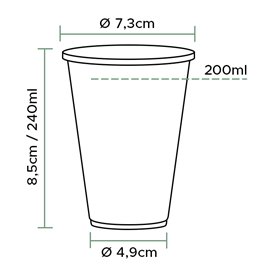 Copo de Plástico PP Reutilizável Branco 240ml (2.000 Uds)
