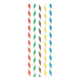 Palhinha Direita Papel Riscado Embalada  Ø8mm 23,5cm (3.000 Uds)