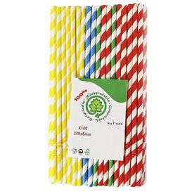 Palhinha Flexíve Papel Sortido Ø6mm 23cm (3.000 Uds)
