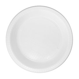 Prato Fundo Reutilizável Económico PS Branco Ø22cm (25 Uds)