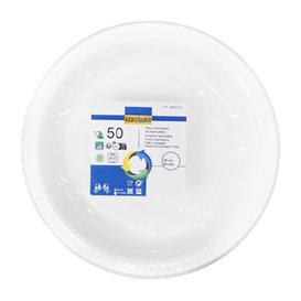Prato Fundo Reutilizável Económico PS Branco Ø22cm (450 Uds)