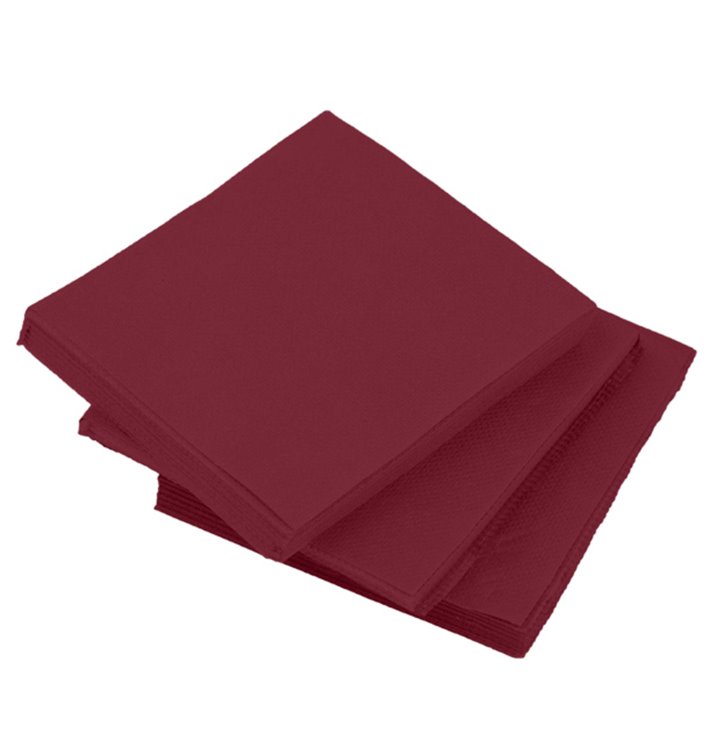 Guardanapos Cocktail de Papel Ponta-Ponta 20x20cm Bordeaux (100 Uds) Guardanapos Cocktail de Papel Ponta-Ponta 20x20cm Bordeaux (100 Uds)