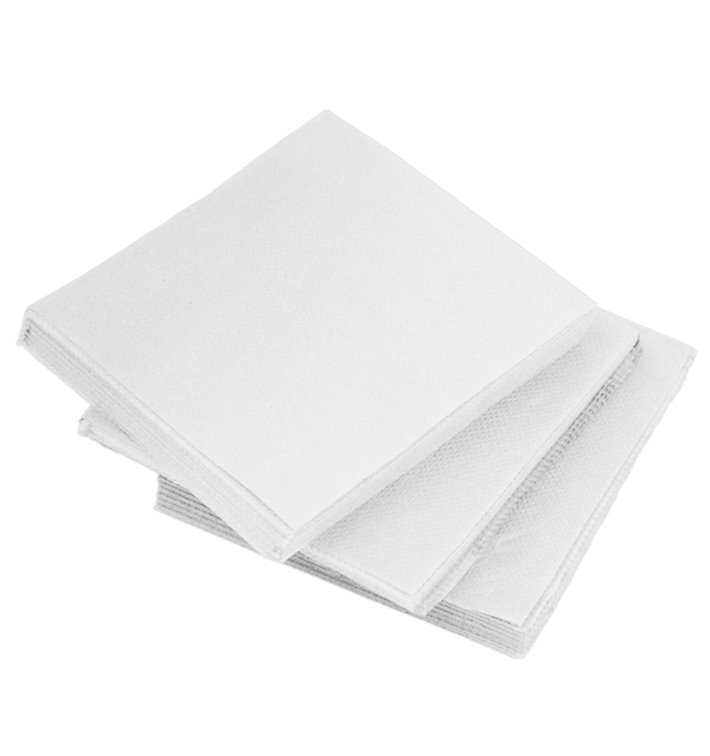 Guardanapos Cocktail de Papel Ponta-Ponta 20x20cm Branco (100 Uds) Guardanapos Cocktail de Papel Ponta-Ponta 20x20cm Branco (100 Uds)