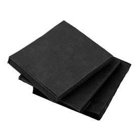 Guardanapos Cocktail de Papel Ponta-Ponta 20x20cm Preto (100 Uds)
