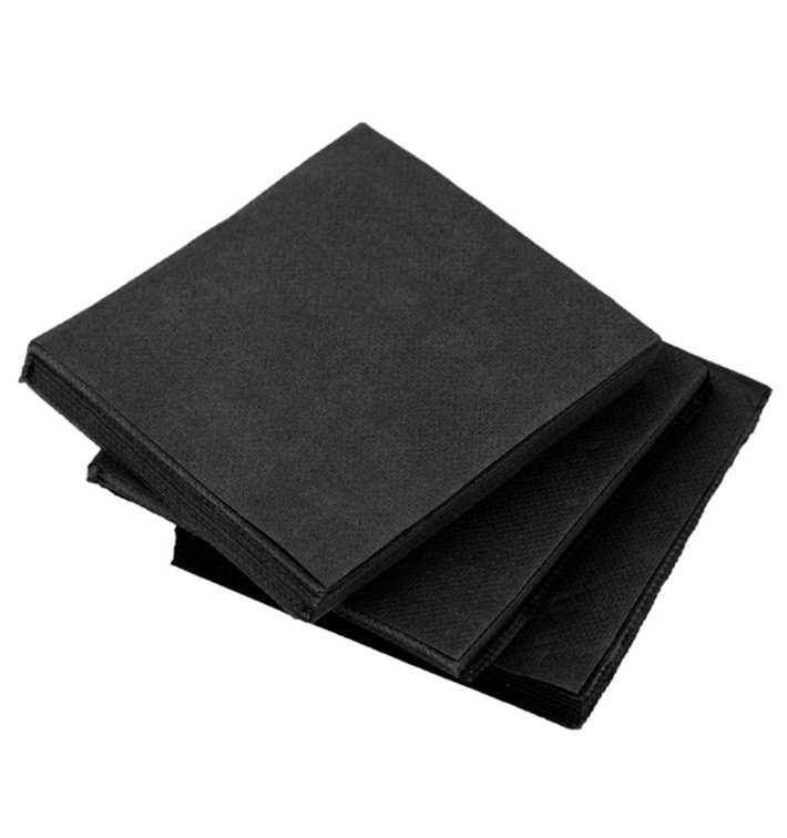Guardanapos Cocktail de Papel Ponta-Ponta 20x20cm Preto (2.400 Uds) Guardanapos Cocktail de Papel Ponta-Ponta 20x20cm Preto (2.400 Uds)
