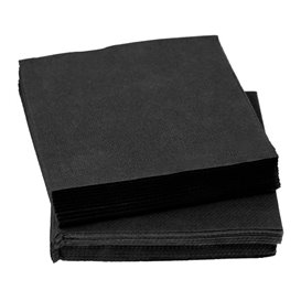 Guardanapos Cocktail de Papel Ponta-Ponta 20x20cm Preto (100 Uds)