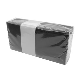 Guardanapos Cocktail de Papel Ponta-Ponta 20x20cm Preto (100 Uds)