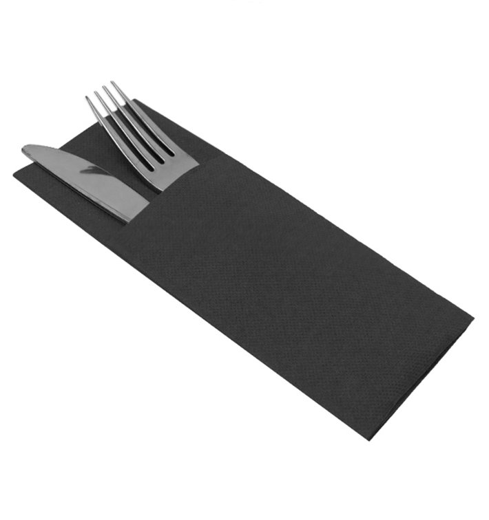 Guardanapo Canguru de Papel Ponta-Ponta 33x40cm Preto (60 Uds) Guardanapo Canguru de Papel Ponta-Ponta 33x40cm Preto (60 Uds)
