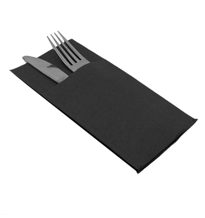 Guardanapo Canguru de Papel Ponta-Ponta 40x40cm Preto (480 Uds) Guardanapo Canguru de Papel Ponta-Ponta 40x40cm Preto (480 Uds)