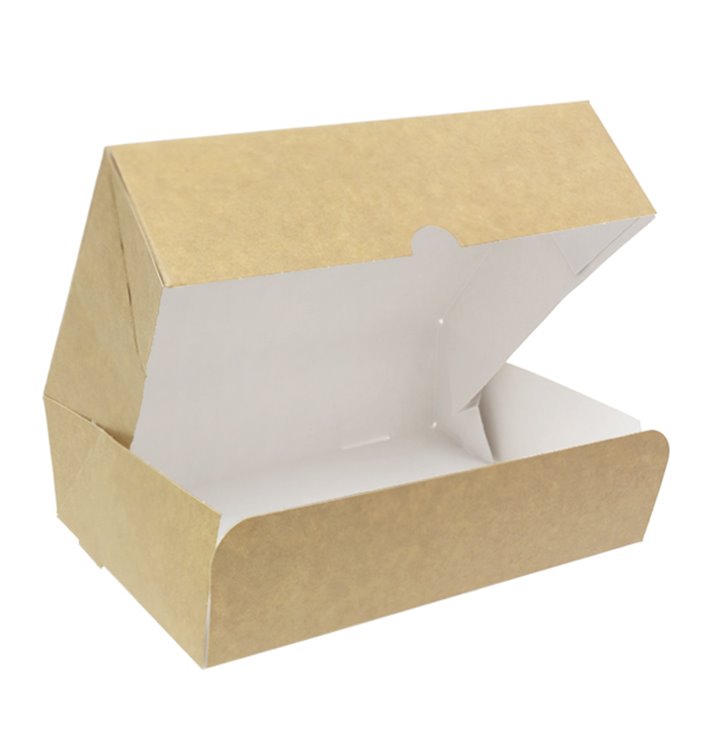 Caixa de Cartão Kraft Pastelaria Branca 18,2x13,6x5,2cm 500g (20 Uds) Caixa de Cartão Kraft Pastelaria Branca 18,2x13,6x5,2cm 500g (20 Uds)