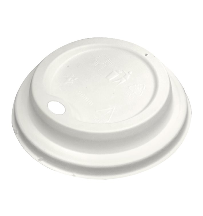 Tampa com Furo de Fibra Moldada Branca Ø8,0cm (1.000 Uds) Tampa com Furo de Fibra Moldada Branca Ø8,0cm (1.000 Uds)