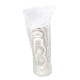 Tampa com Furo de Fibra Moldada Branca Ø9,0cm (50 Uds)