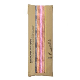 Palhinha Direita Papel Cores Ø8mm 40cm (50 Uds)