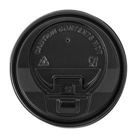 Tampa Preta Perfurada Copo 8, 9, 12 Oz Ø8,0cm (1000 Uds)