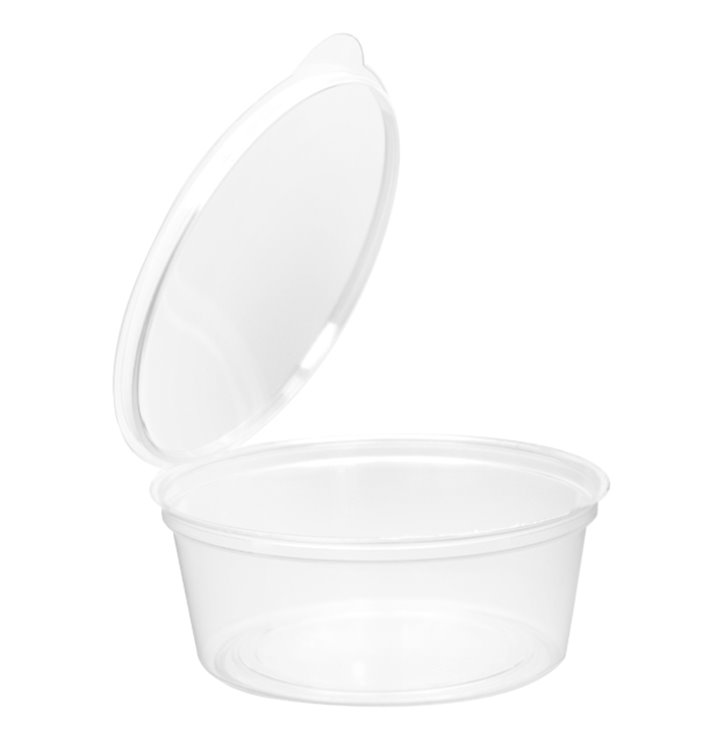 Copo Redonda Bisagra APET Transparente 80ml (450 Uds) Copo Redonda Bisagra APET Transparente 80ml (450 Uds)
