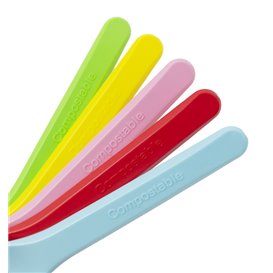 Colher de Gelado Cores CPLA 10cm (100 Uds)