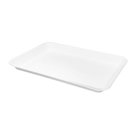 Bandeja de Cana-de-Açúcar Branca 24,5x17,5cm (50 Uds)