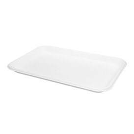 Bandeja de Cana-de-Açúcar Branca 20,5x14,5cm (50 Uds)