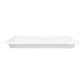 Bandeja de Cana-de-Açúcar Branca 22,5x16cm (50 Uds)