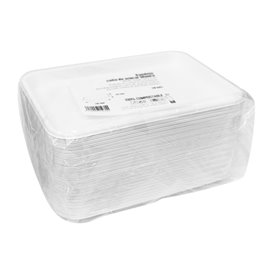 Bandeja de Cana-de-Açúcar Branca 20,5x14,5cm (50 Uds)