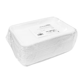 Bandeja de Cana-de-Açúcar Branca 22,5x16cm (50 Uds)